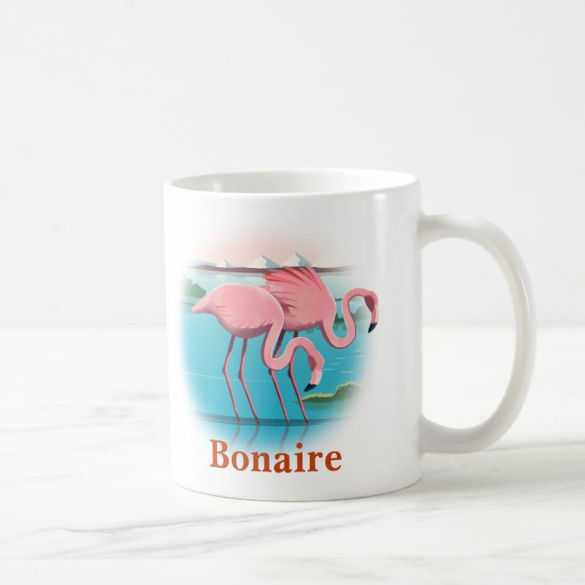 Flamingos at the Caribbean Island of Bonaire Kaffemugg (Höger)