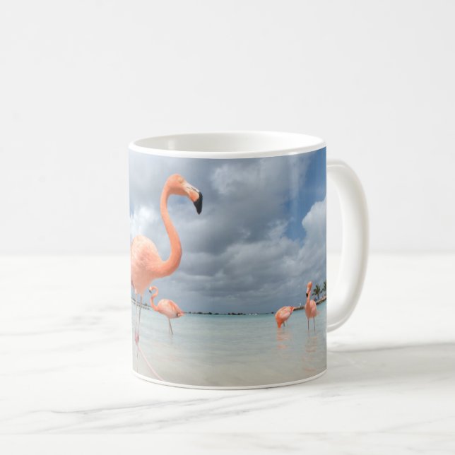 Flamingos Beach Aruba Kaffemugg (Framsida höger)