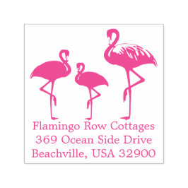 Flamingos Beach Business Adress Anpassad  Självfärgande Stämpel
