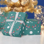 Flamingos Beach Julgran Blue Gift Wrap Presentpapper<br><div class="desc">Kustjulen är papper på en rulle. Kvalitet,  tung presentförpackning har en unik design med flamingos,  sanddollar och stjärnfisk tryckt på blå grått-bakgrund. Julgran bilder består av vit stjärnfisk med sandbas. Cirkulärt mönster i rosa och vitt strandtemat.</div>