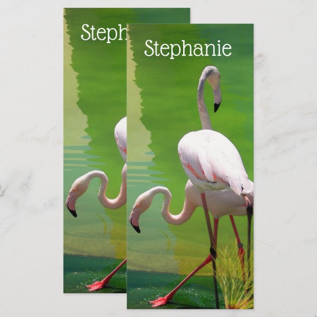 Flamingos Design Bookmark (Fram/baksida)