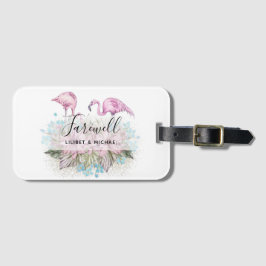 Flamingos Farewell Adjö Bon Voyage Gift Friends Bagagebricka