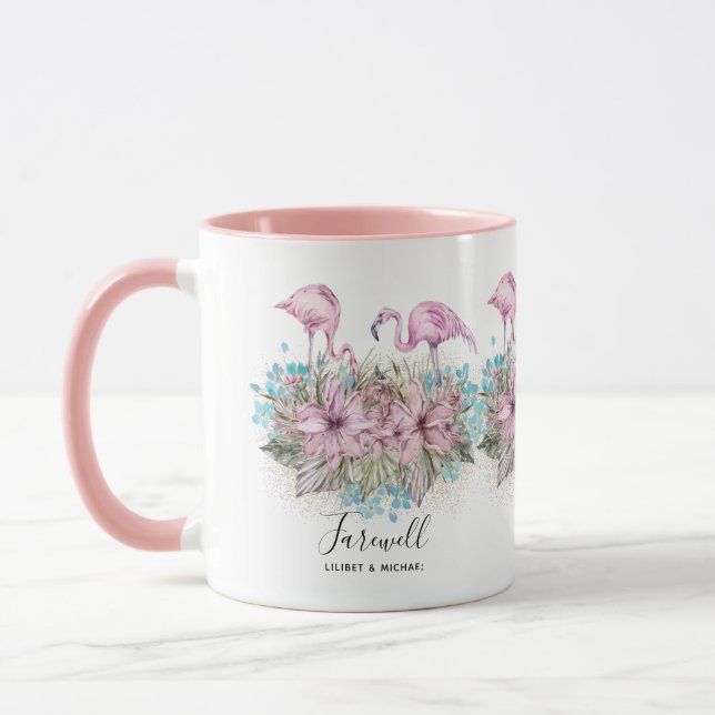 Flamingos Farewell Adjö Bon Voyage Gift Friends Mugg (Vänster)