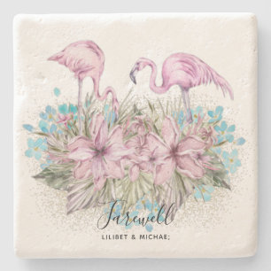 Flamingos Farewell Adjö Bon Voyage Gift Friends Stenunderlägg