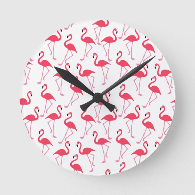 flamingos Flimingos Rund Klocka (Framsida)