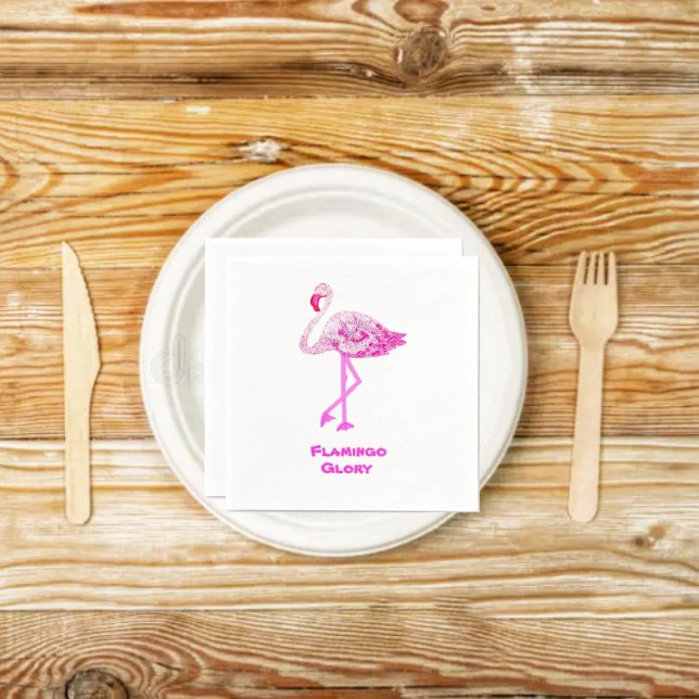 Flamingos Glory Pappersservett (These Flamingo Glory Paper Napkins go along with the matching paper plates!)