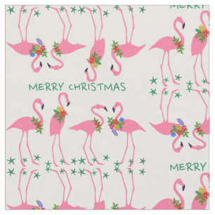 Flamingos God jul Mönster Tyg