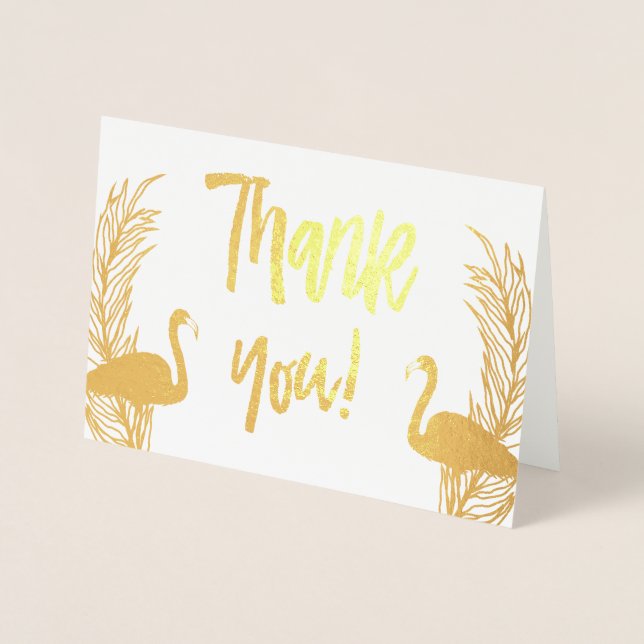 Flamingos Gold Foil Tack Folierat Kort (Framsida)