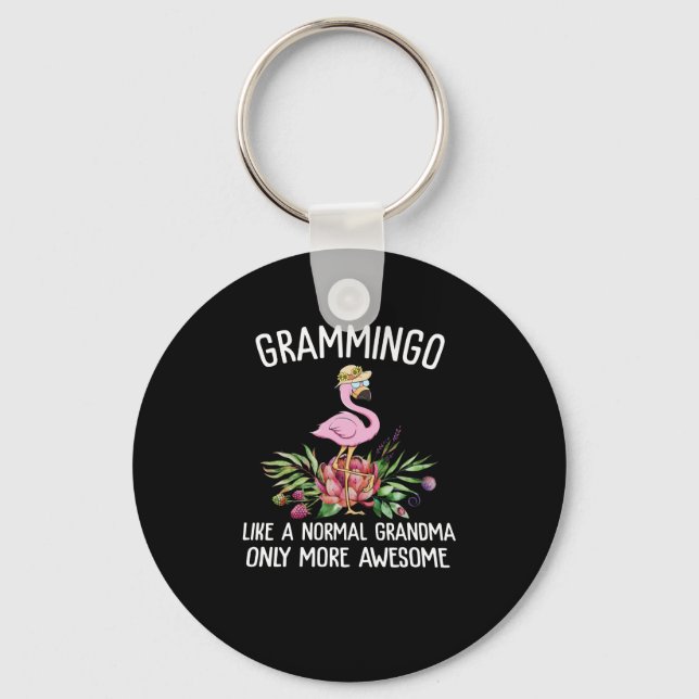 Flamingos | Grammingo som en normal mormor Nyckelring (Framsida)