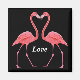 Flamingos Heart Shape Magnet