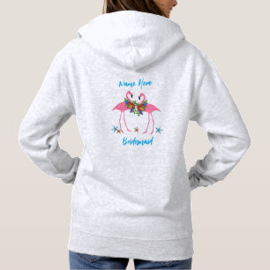 Flamingos Hoodie Personlig Bridesmaid Gift T Shirt