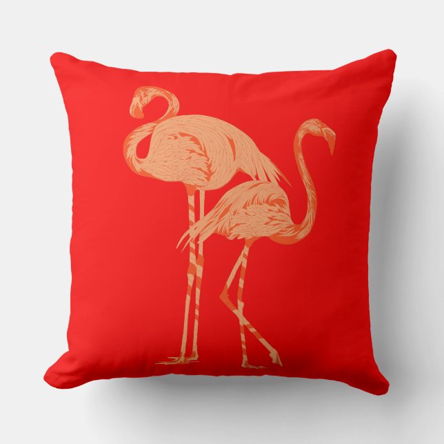 Flamingos Hot Red Kudde (Framsida)
