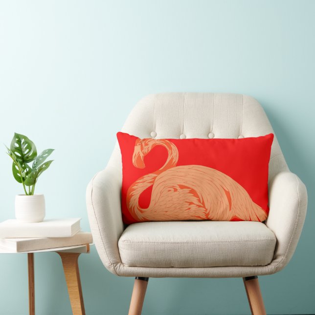 Flamingos Hot Red Lumbarkudde (Stol)