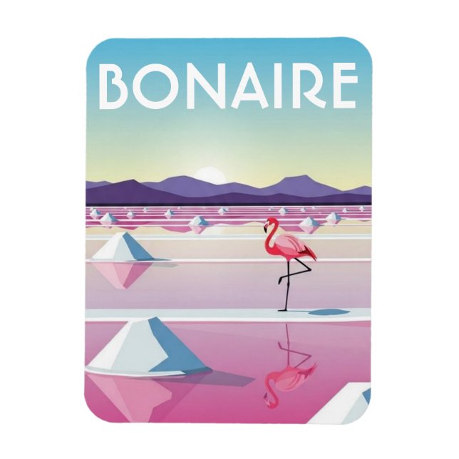 Flamingos i Bonaire Holländska Karibien Magnet (Vertikal)