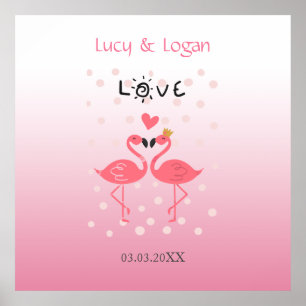 Flamingos i Kärlek Poster