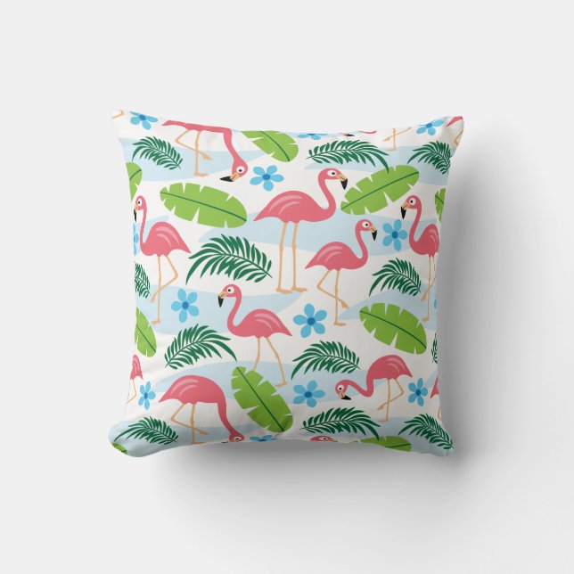 Flamingos i Paradise Dekorativ kudde (Framsida)