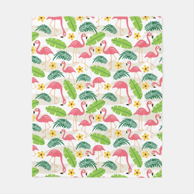 Flamingos i Paradise Fleece Blanket (Framsidan)