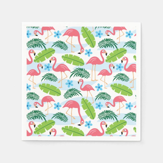 Flamingos i Paradise Napkins Pappersservett (Framsidan)