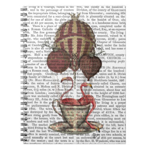 Flamingos i Tekopp Anteckningsbok Med Spiral