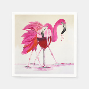 Flamingos i vin pappersservett