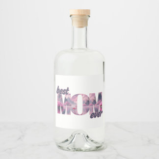 Flamingos in einer Traumwelt - best Mom ever Spritflaskor Etikett