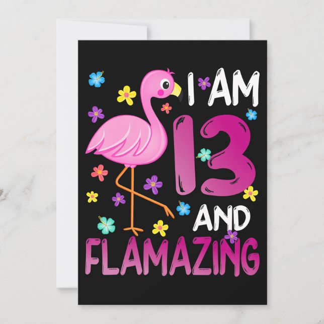 Flamingos |Jag är 13 Flamande Fantastisk 13:e föde Spara Datumet (Framsida)