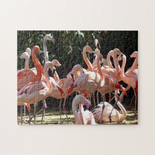 Flamingos Jigszle Puzzle, vacker Rosa Pussel (Horisontell)