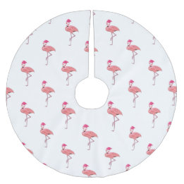Flamingos jul Santa Claus mönster Julgransmatta Borstad Polyester