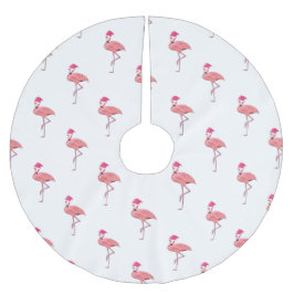 Flamingos jul Santa Claus mönster Julgransmatta Borstad Polyester