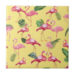 Flamingos Kärlek Mönster 3 Kakelplatta