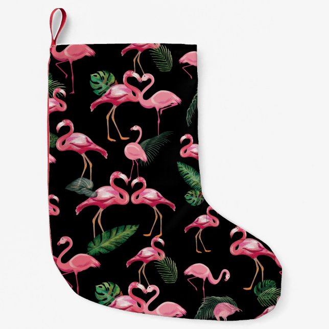 Flamingos Kärlek Mönster 4 Liten Julstrumpa (Framsidan)