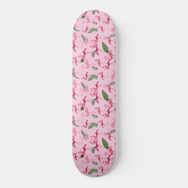 Flamingos Kärlek Mönster 5 Mini Skateboard Bräda 18,5 Cm (Framsida)