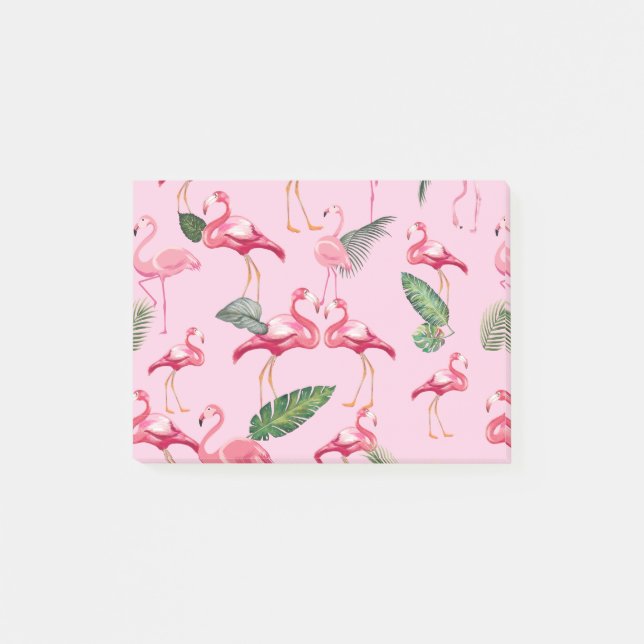 Flamingos Kärlek Mönster 5 Post-it Block (Framsida)