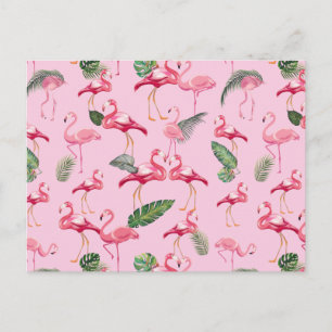 Flamingos Kärlek Mönster 5 Vykort