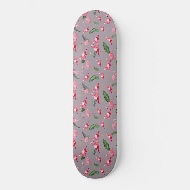 Flamingos Kärlek Mönster 6 Mini Skateboard Bräda 18,5 Cm (Framsida)
