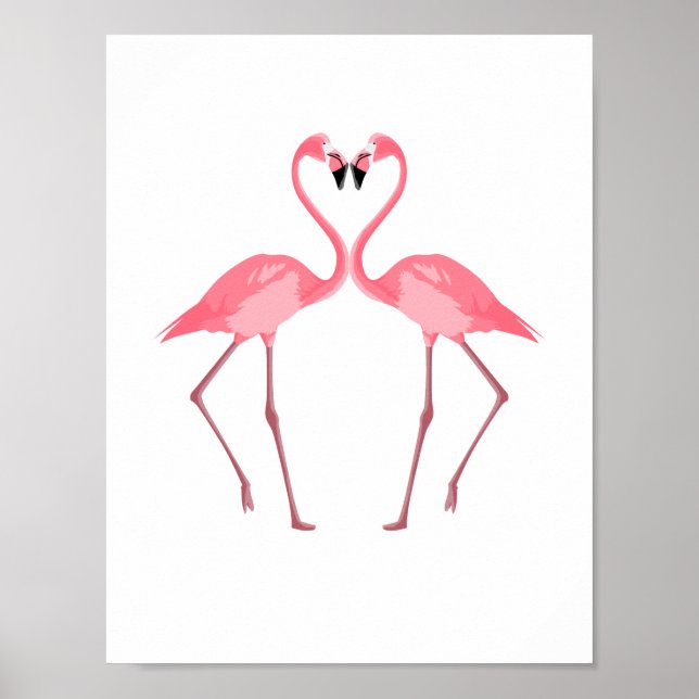 Flamingos Kärlek Rosa Flamingos Poster (Framsidan)