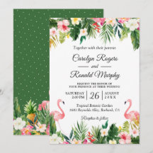 Flamingos Kärlek Tropical Handflatan Löv Blommigt 