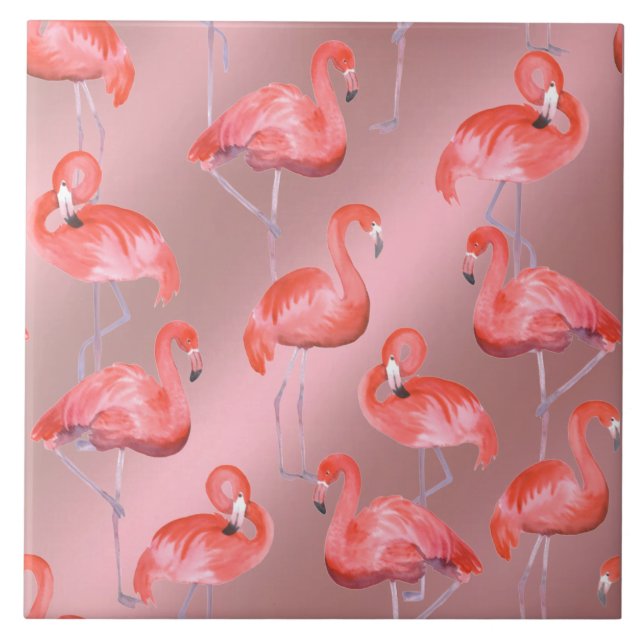 Flamingos Keramiska Plattor Kakelplatta (Framsidan)