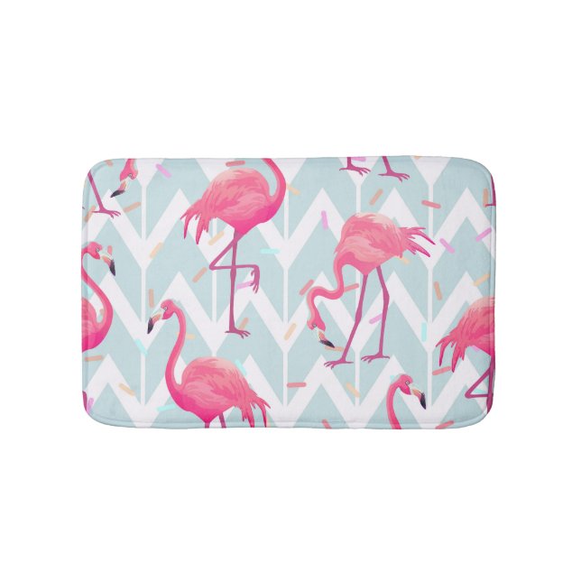 Flamingos Light Grått: Vintage Tropical. Badrumsmatta (Framsidan)