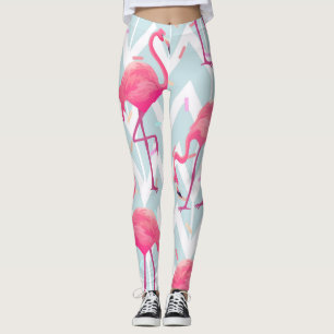Flamingos Light Grått: Vintage Tropical. Leggings