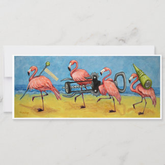Flamingos med vinöppningsnotor