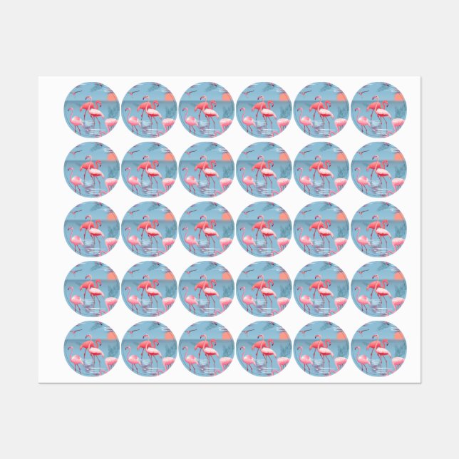 Flamingos Mönster 1 Klistermärke (Ark)