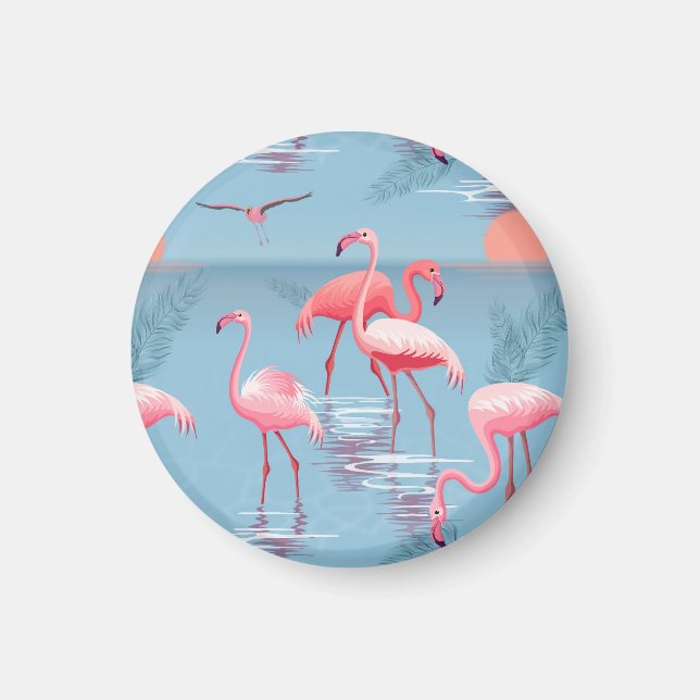 Flamingos Mönster 1 Magnet (Framsidan)