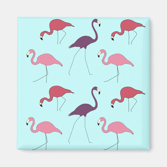 Flamingos mönster magnet (Framsidan)