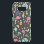 Flamingos Mönster Uncommon Samsung S8 Plus Skal<br><div class="desc">Färgformiga tropiska blommor,  ananas,  kactus och rosa flamingo-mönster . Föränderlig svart bakgrund.</div>