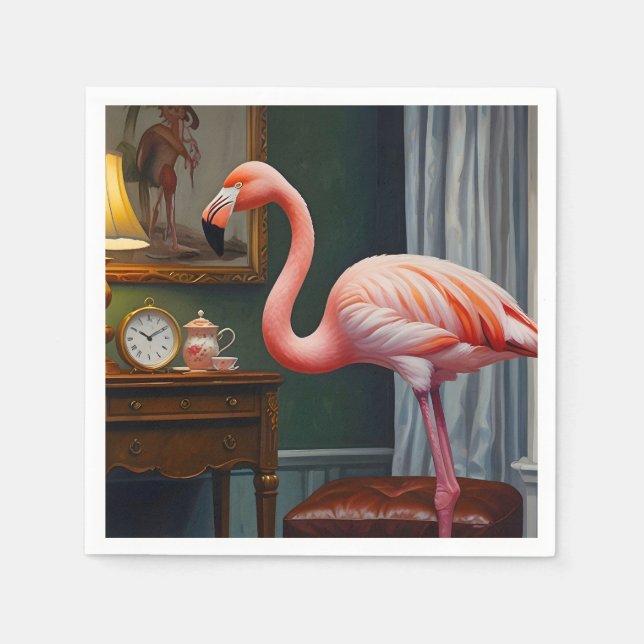 Flamingos Mysiga hörn Pappersservett (Framsidan)