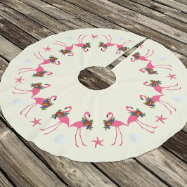Flamingos n Sand Dollars Tropical Jul Julgransmatta Borstad Polyester