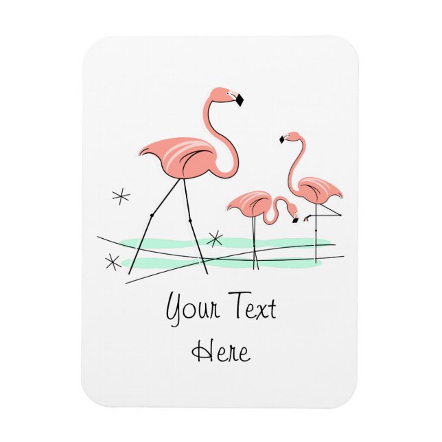 Flamingos Ocean Trio 2 Text Magnet Fleet (Vertikal)