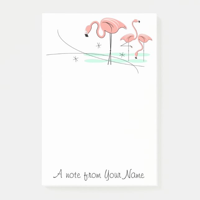 Flamingos Ocean Trio 3 "Text" Post-it Block (Framsida)