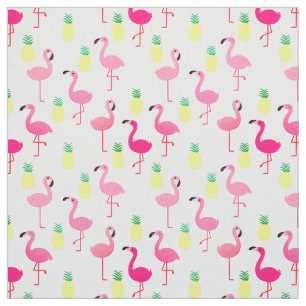 Flamingos och ananas! Sömlös Premium Fabric Tyg